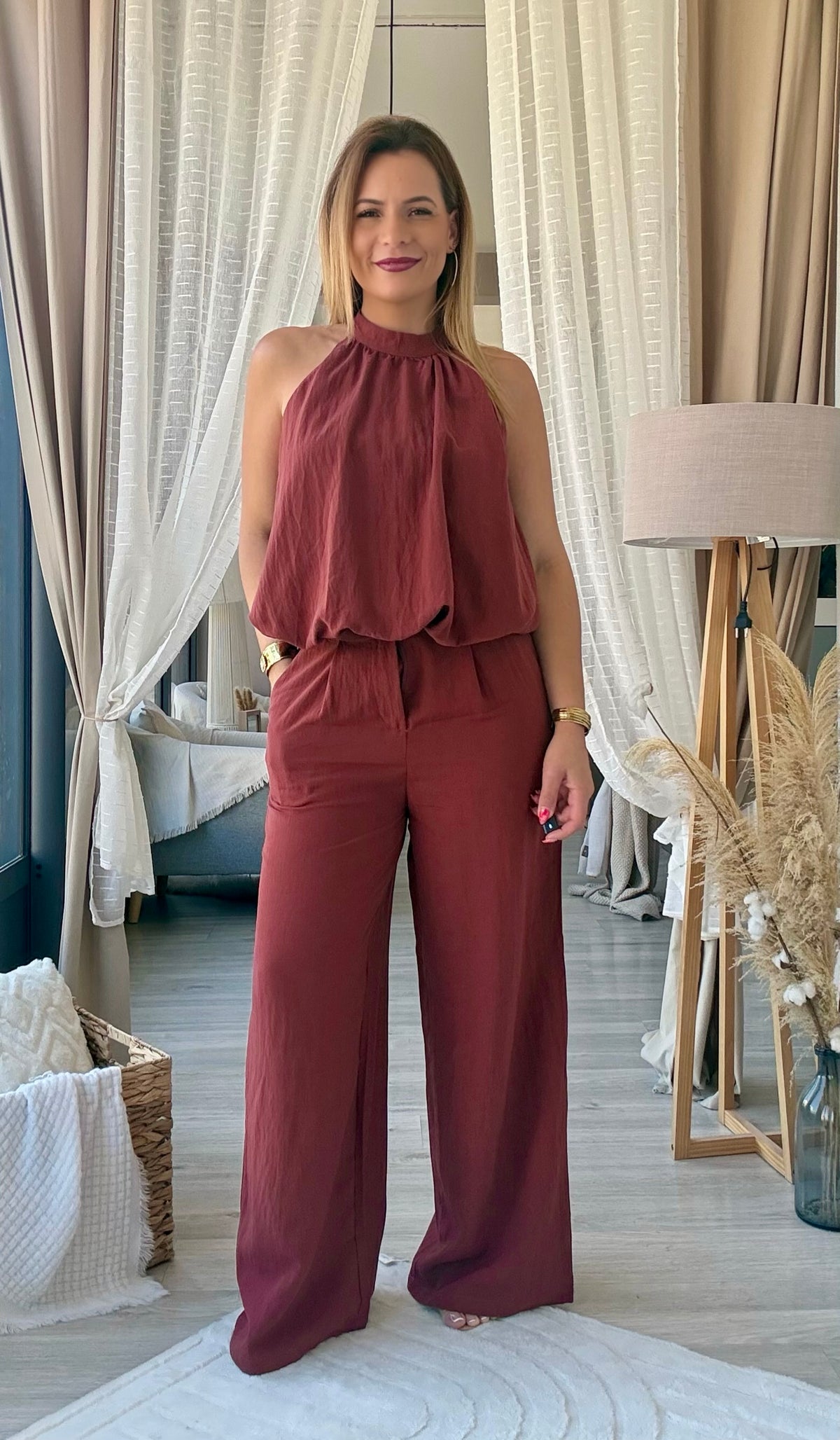 Ensemble pantalon terracotta