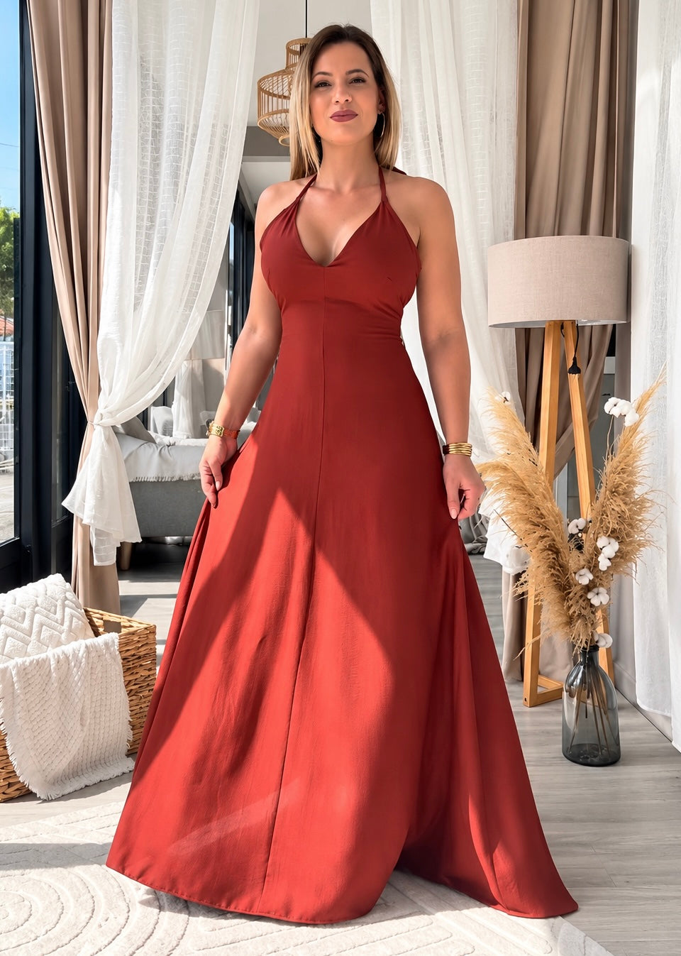 Robe fluide terracotta