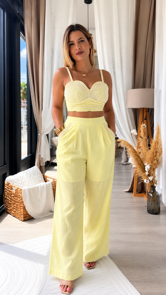 Ensemble pantalon jaune
